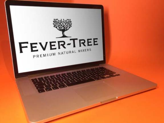 Fever Tree logo on laptop screen