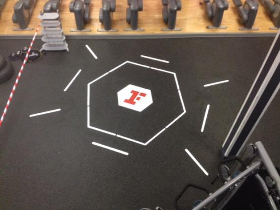 Gym Floor stencilled with letter F