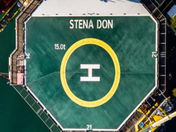 Overhead view of Stena Don Helipad