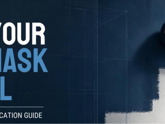 Graphic with paint roller and text: How to apply your paintmask stencil