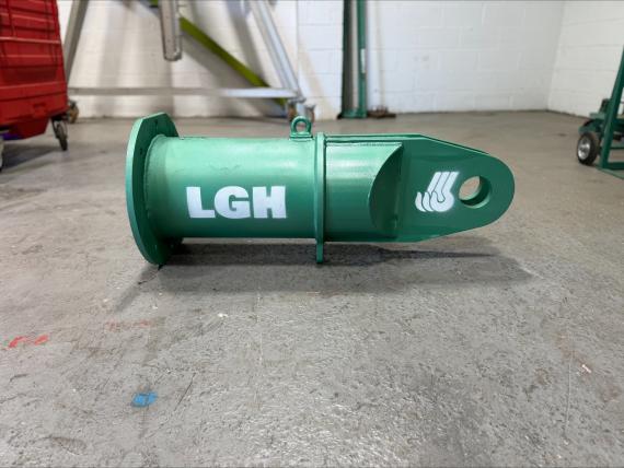 LGH ownership logo stencilled on industrial part
