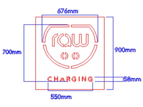 Artwork for EV Charging stencil drawn from photograph