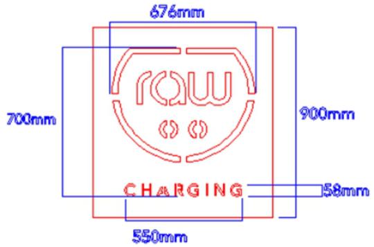 Artwork for EV Charging stencil drawn from photograph