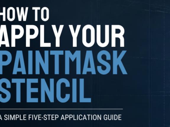 Graphic with text: How to apply your paintmask stencil
