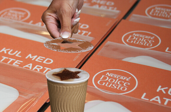 Coffee stencil used for Nescafe Dolce Gusto campaign