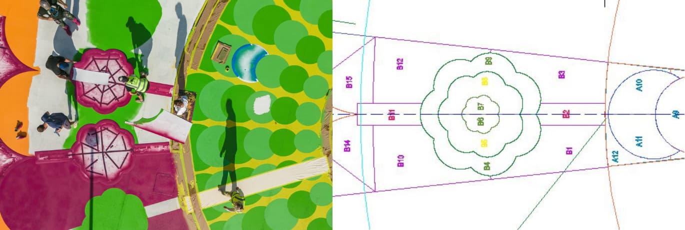 Demonstration of the scale of the mural