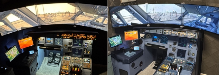 The completed flight simulator