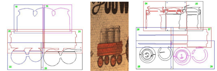 Two layer stencil overlapping with registration marks