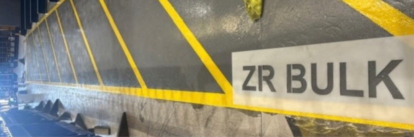 Custom ZR BULK stencil ready for application