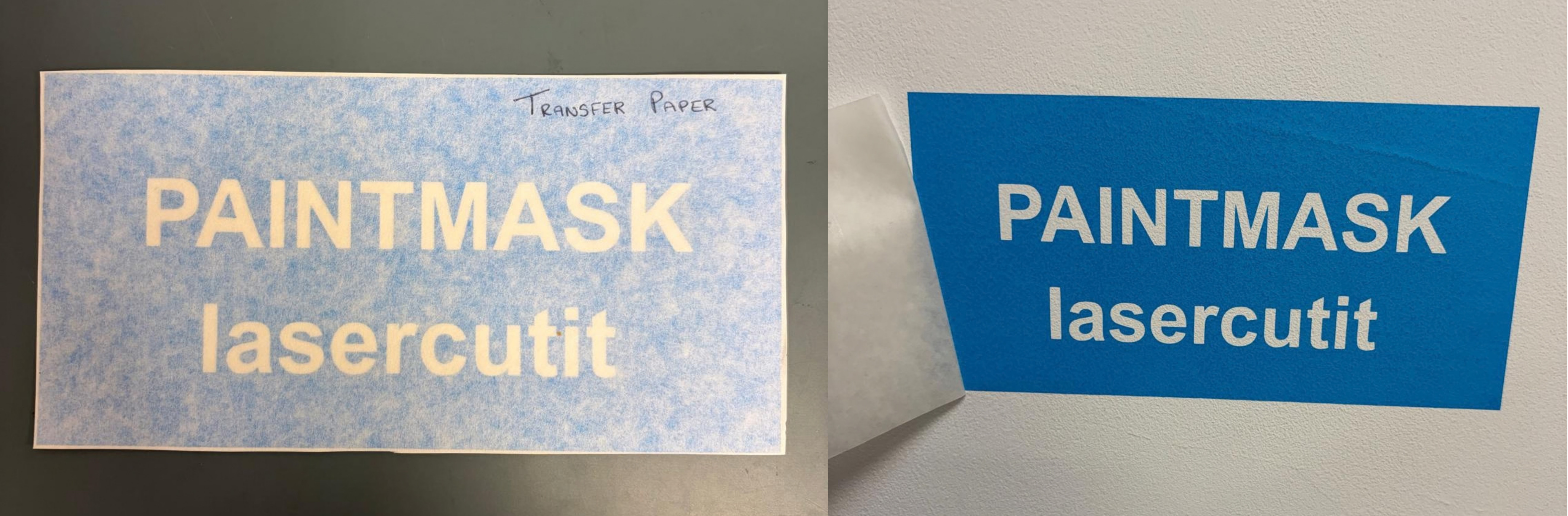 Blue paintmask vinyl sticker