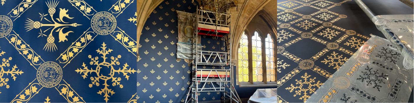 Custom wall stencilling completed at Glasgow University